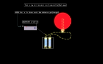 a simple lamp connected to a LI-ION battery