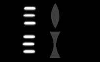 movement of light from shaped GLAS